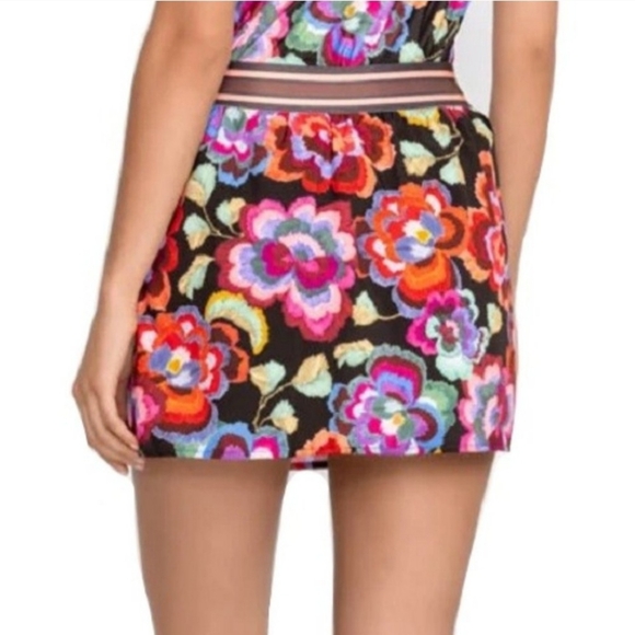 Johnny Was Calanthe Tennis Skirt Floral Multicolor Built In Shorts size XS - Picture 2 of 9